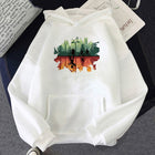 Sudadera con capucha blanca Stranger Things bicicletas y bosque del Mundo del Revés
