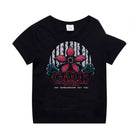 Camiseta infantil negra Stranger Things Demogorgon cazador