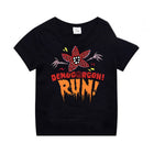 Camiseta infantil negra Stranger Things Demogorgon Run