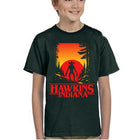 Camiseta infantil verde Stranger Things Hawkins Indiana