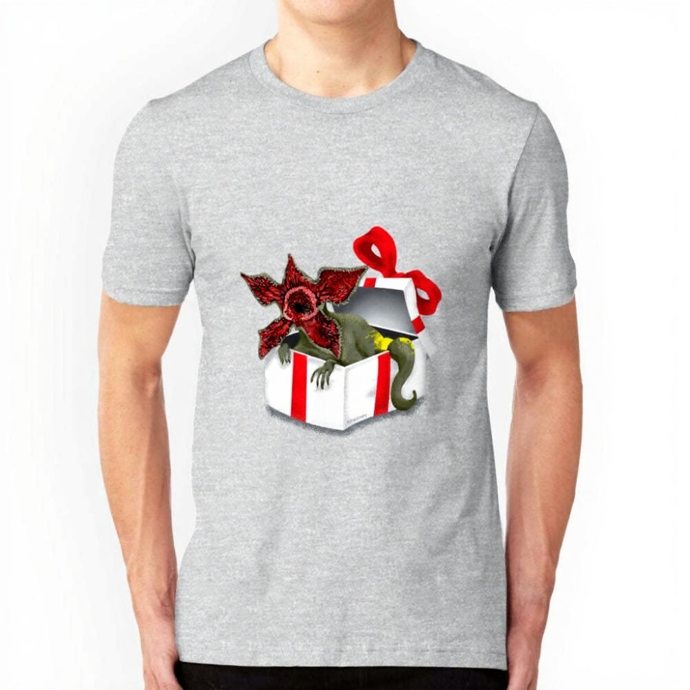 T-shirt homme Stranger Things Demogorgon cadeau de Noël – coloris Gris
