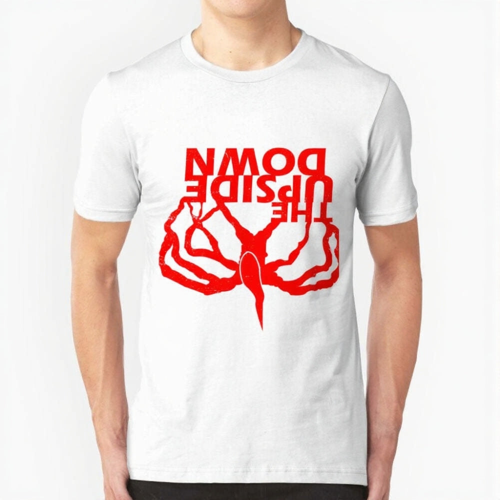 T-shirt homme Stranger Things Upside Down miroir – coloris Blanc